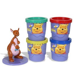 Disney Artist Dough: Four Cans with Kangaroo Figure Stamper by Character Direct, LTD