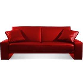Black Faux Leather Supra Sofa Bed