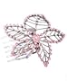 Australian Crystal Embedded Leaf Hair Comb, Pink