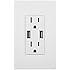 TOPGREENER TU2154A 4A High Speed Dual USB Charger Receptacle 15A Tamper Resistant Outlet & 2 Free Wall Plates, White