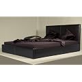 Designer Lederbett / Leder Tex Bett 160 x 200 dunkelbraun, Textilleder mit Holz-Rahmen inkl. Lattenrost - Design M�bel Betten 2011