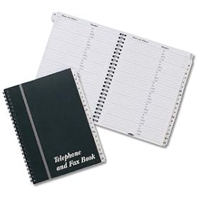 Concord CD10 Telephone and Fax Index Book Wirebound Board Cover A5 Ref 87110