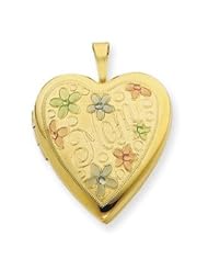 Genuine IceCarats Designer Jewelry Gift 1/20 Gold Filled 20Mm Enameled Flowers Mom Heart Locket