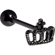 Black Crown Anodized Titanium Barbell