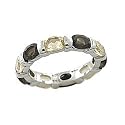 Sterling Silver Smoky Quartz & Citrine Eternity Band Ring
