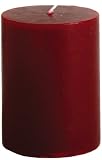 Tag 201688 Unscented Long Burning 3 by 4-Inch Pillar Candle, Burgundy