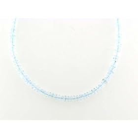 14k Yellow Gold 4mm Faceted Aquamarine Beaded Necklace, 17.5 by Amazon.com Collection