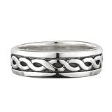 Sterling Silver Narrow Celtic Knot Band - Made in Ireland