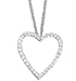 14K White Gold Open Heart-Shaped Designer Pendant, Enhanced with Pave Set Diamonds, Sliding on a 16'' Cable-Chain Necklace. (GH-Color, SI-Clarity, c.t.t.w. 0.51CT)