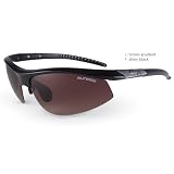 Sundog Spin-Shc Polarized Sunglasses with Shiny Black Frame and Brown Gradient Lens