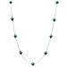 Simulated Turquoise Stone Illusion Station Sterling Silver Chain Necklace