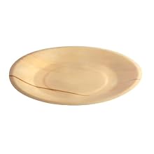 Packnwood "Scandinavia" Round Wooden Plate, 8.2" Diameter (50 Packs of 10)