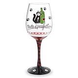 Taste of Purrfection Hand-Decorated Wine Glass - Great Gift For Cat Lovers