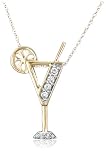 14k White or Yellow Gold Diamond Cosmopolitan Pendant (1/10 cttw, G-H Color, I1 Clarity), 18