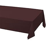 Creative Converting Touch of Color Plastic Table Cover, 54 by 108-Inch, Chocolate Brown