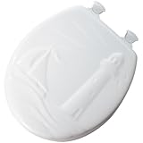 Tools & Hardware : Mayfair 36EC Sculptured Molded Wood Toilet Seat with Lift Off Hinge, Round, White Wood