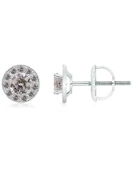 1 ct Solitaire Diamond Stud Earrings in White Gold