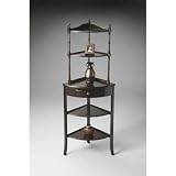 Butler Specialties Rubbed Black Corner Etagere - 1740234