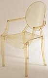Louis Ghost Arm Chair - Yellow Transparent Acrylic Chair