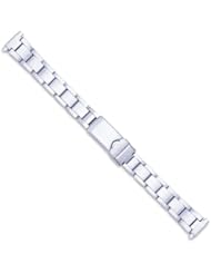 Womens Oyster Link Style Metal Watch Band - Silver - (fits 11mm to 16mm)