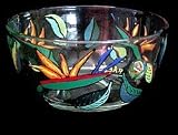 Bird of Paradise Design - Hand Painted - Serving Bowl - 6 inch diameter