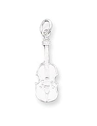 Genuine .925 Sterling Silver Violin Charm. 100% Satisfaction Guaranteed.