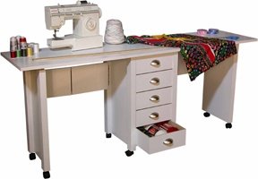 Venture Horizon Mobile Desk Double & Craft Center Oak 1019