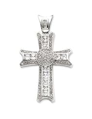 Sterling Silver CZ Cross Pendant
