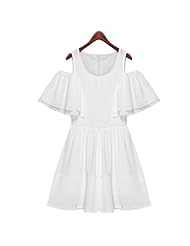 Plus Size Square Neck Summer Peplum Short Sleeves Polyester Club Dress 