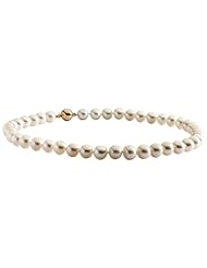 Large White Freshwater Cultured Pearl Necklace. 10-11mm white cultured pearls threaded on knotted silk and finished with a discreet ball clasp to create an 18" classic. HALF PRICE!