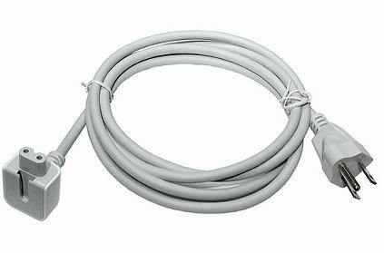 Apple Mac Ac Power Adapter US Extension Wall Cord for MacBook PowerBook iBook iPhone iPod Brick Adapters; P/N M8482 A1036 A1021 A1184 A1172 A1003 922-7097 922-5863