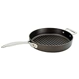 Lodge Signature Seasoned Cast-Iron Grill Pan with Stainless-Steel Primary and Assist Handles