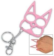 Arts Metal Cat Personal Protection Self Defense Keychain Keyring (Pink)