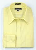Roberto Villini Non Iron Big and Tall Yellow Pinpoint Oxford Point Collar Dress Shirt