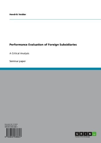 Performance Evaluation of Foreign Subsidiaries: A Critical Analysis