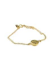 Stunning Gold Bracelet - Pebble Rock with Cubic Zirconia