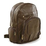 Multi-pocket leather backpack, 'Brazilian' (beige)