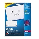 AVERY-DENNISON / White laser address labels on smooth feed sheets, 2x4 label, 2500 labels/box / AVE5...