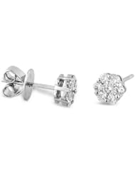 0.60ct tw Diamond Cluster Earring set in 18k White Gold