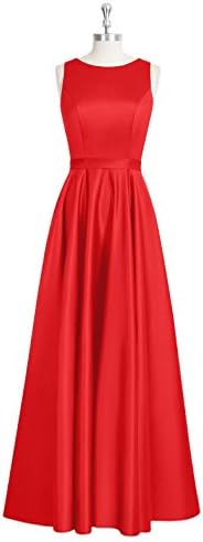 Emyrin Fantastic Floor-length A-line Red Bridesmaid Dresses Scoop Neckline
