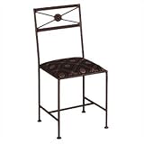 Neoclassic Side Chair Fabric: White Levante, Metal Finish: Sand