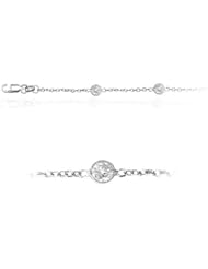 Cubic Zircon accented Anklet in 14K White Gold