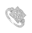Sterling Silver Rhodium Ring with Clear CZ - Size: 6-9