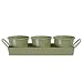 Apple Green Enamel Planters on a Tray