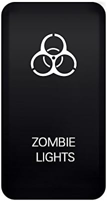 MICTUNING Toyota LED Push Button Switch with Connector Wire Kit- Laser ZOMBIE LIGHTS Symbol -Blue