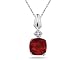 1CT Garnet & Diamond Pendant in White Gold
