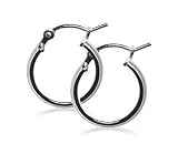 2mm Tube .925 Sterling Silver 10mm Diameter Hoop Earrings