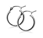 2mm Tube .925 Sterling Silver 10mm Diameter Hoop Earrings