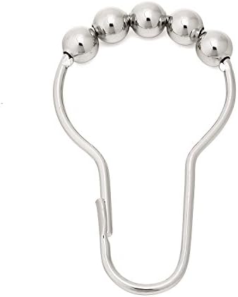 Blinkeen® 100% Heavy Duty Stainless Steel Shower Curtain Hooks，with Polished Bass Balls, Set of 12