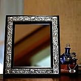 Nickel and wood mirror, 'Young Elephants'